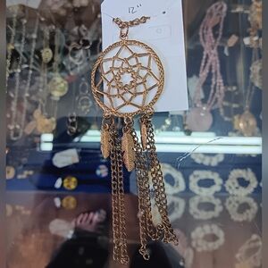 Gold Dreamcatcher Pendant Necklace